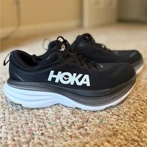 Hoka Black and White Athletic Shoes size 8